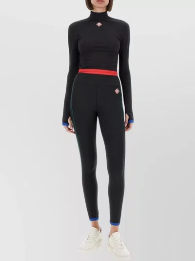 CASABLANCA ANKLE LENGTH SPORTS LEGGINGS WITH CONTRAST TRIM