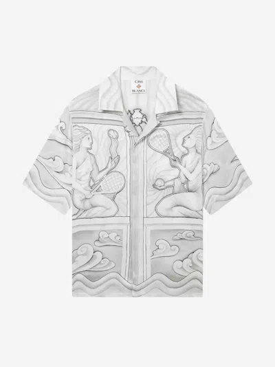 Casablanca Aop Silk Shirt In White