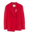 Casablanca Asymmetric Double-breasted Blazer In Red