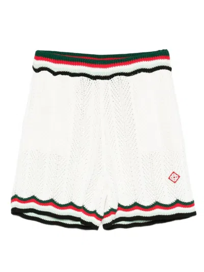 Casablanca Men Athletic Shorts With Striped Detail In White