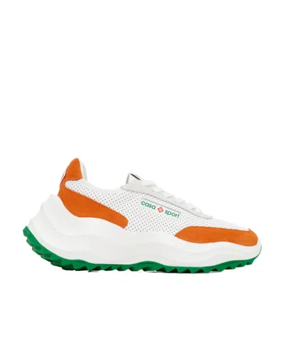 Casablanca Atlantis Perforated Lace-up Sneakers In White