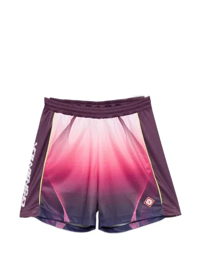 Casablanca Gradient Mesh Football Shorts Side Pockets In Purple