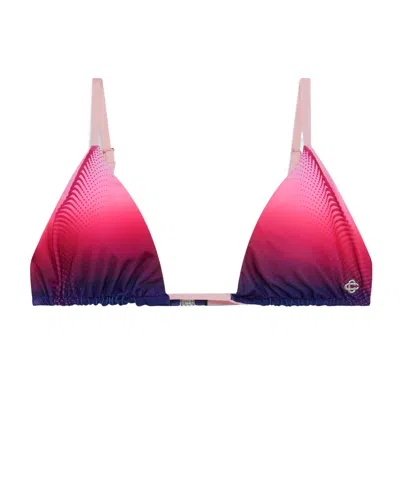 Casablanca Aubergine Gradient Triangle Bikini Top In Red