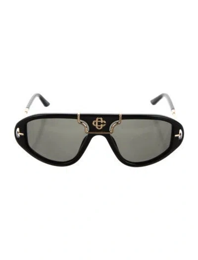 Pre-owned Casablanca Aviator Tinted Sunglasses W/ Tags In Black/silver