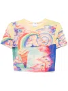 Casablanca Multicolor Stretch Mesh Print T-shirt In Multicolour