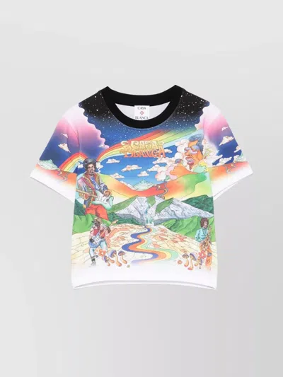 Casablanca Baby T-shirt With Music Graphic Print In Multicolour