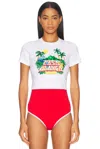 Casablanca Casa Beach Wave Printed Baby Tee In Casa Beach Wave