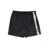 Casablanca Patterned Shorts With Elastic Waistband And Side Stripe In Black