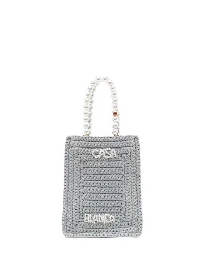 Casablanca Bead Chain Bag In Grey