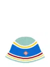 Casablanca Crochet Beanie Hat With Wide Brim And Vibrant Palette In Blue