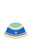 Casablanca Crochet Beanie Hat With Wide Brim And Vibrant Palette In Blue