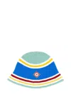Casablanca Crochet Beanie Hat With Wide Brim And Vibrant Palette In Blue