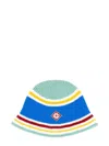Casablanca Crochet Beanie Hat With Wide Brim And Vibrant Palette In Blue