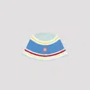 Casablanca Crochet Beanie Hat With Wide Brim And Vibrant Palette In Blue Multi