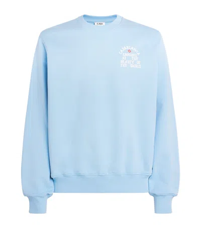 Casablanca Beauty Of The World Logo Sweatshirt In Blue