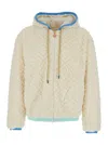 Casablanca Men Beige Jacket With All-over Monogram And Fixed Hood In Fabric Man In Multi