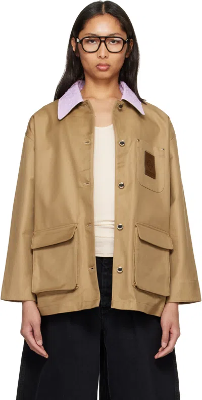 Casablanca Beige Pocket Jacket In Sand