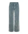 Casablanca Wide-leg Design Cotton Blend Jeans In Gray