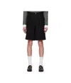Casablanca Black Wool Pleated Tailored Shorts In Black