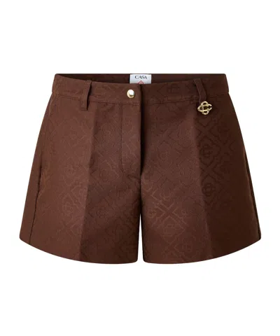 Casablanca Belt Loop Shorts In Brown