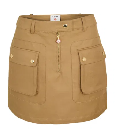 Casablanca Belt-loop Skirt In Brown