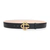 Casablanca Adjustable Goat Leather Belt With Golden Logo Buckle