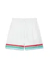 Casablanca Mens Casa Way World Series Relaxed-fit Striped Silk Shorts In White