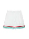 Casablanca Mens Casa Way World Series Relaxed-fit Striped Silk Shorts In White