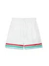 Casablanca Mens Casa Way World Series Relaxed-fit Striped Silk Shorts In White