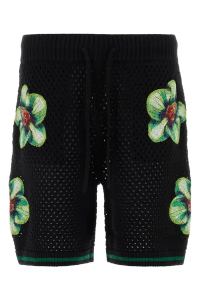 Casablanca Black Crochet Bermuda Shorts