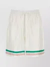 Casablanca Mens Casa Way Graphic-print Drawstring Silk Shorts In White