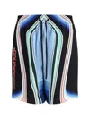 Casablanca Graphic Mountain Straight-leg Logo-print Silk-twill Drawstring Shorts In Multi