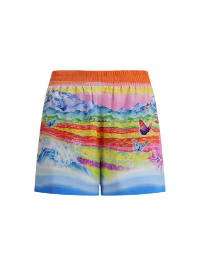 Casablanca Women Teacher Butterfly Landscape Shorts In Multi