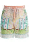 Casablanca Linen Shorts With Printed Graphic Design