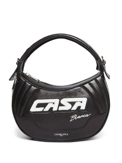Casablanca Biker Logo-print Shoulder Bag In Black