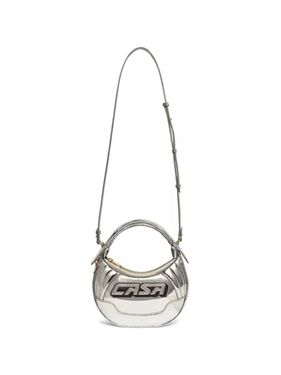 Casablanca Biker Metallic-finish Cross Body Bag In Animal Print