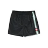 Casablanca Patterned Shorts With Elastic Waistband And Side Stripe In Black
