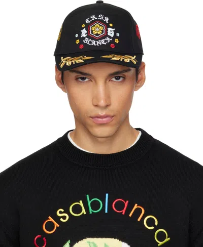 Casablanca Black Bosozuku Laurel Embroidered Cap