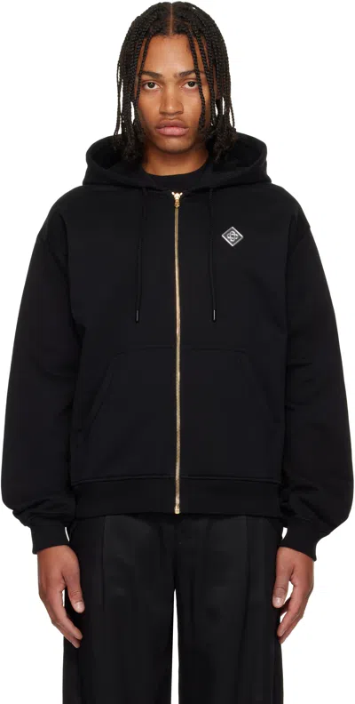 Casablanca Black 'casa' Chrome Full Zip Hoodie