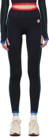 Casablanca High-waisted Sports Leggings With Side Stripe Accents In Black