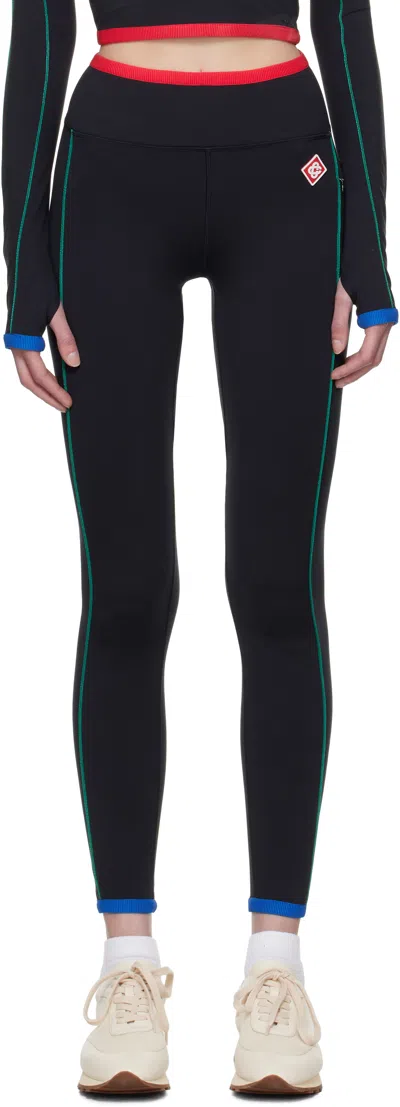 CASABLANCA BLACK CONTRAST TRIM SPORT LEGGINGS
