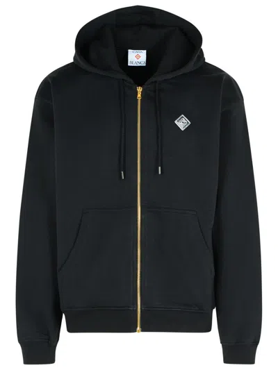 CASABLANCA CASABLANCA BLACK COTTON SWEATSHIRT