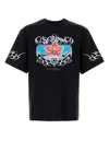Casablanca Blades Printed Organic Cotton-jersey T-shirt In Black