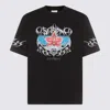 Casablanca Blades Printed Organic Cotton-jersey T-shirt In Black