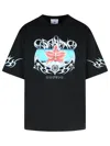 Casablanca Blades Printed Organic Cotton-jersey T-shirt In Black