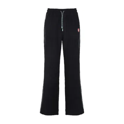 CASABLANCA BLACK COTTON TOWELLING JOGGERS