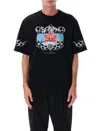 Casablanca Blades Printed Organic Cotton-jersey T-shirt In Black