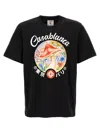 Casablanca Black Crewneck T-shirt With Logo On The Front In Black