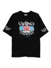 Casablanca Blades Printed Organic Cotton-jersey T-shirt In Black
