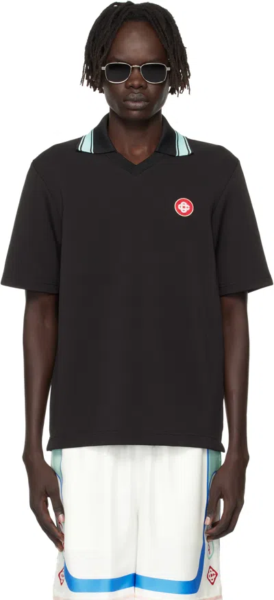 Casablanca Interlock Short-sleeves T-shirt In Black